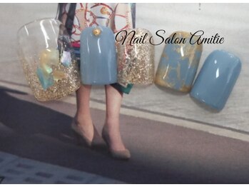 ネイルサロン アミティエ(Nail Salon Amitie)/ラメクラッシュシェルfootネイル