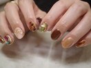 ゴールド　ニュアンスネイル