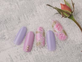 春ネイルチューリップ