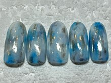 ネイルアンドアイラッシュ ネネ/青系　ニュアンス　ミラー