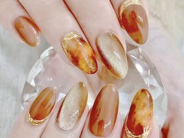 秋冬 べっ甲ネイル パラジェル
