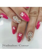 ネイルサロン クール(Nailsalon Coeur)/パール キラキラネイル