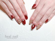 ヒールネイル(heal nail)/スカルプred×ひょう柄×kira～