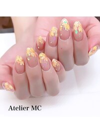 夏のフラワーネイル