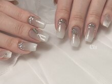 エア(ea)/白グラブライダルネイル