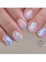ピオニーネイル(peony nail)/雨色あじさい