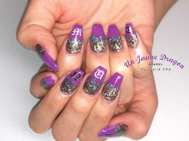 【自爪ネイル】派手カラーネイル