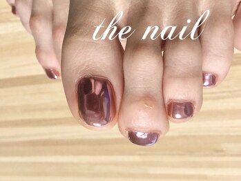 フットピンクミラーネイル