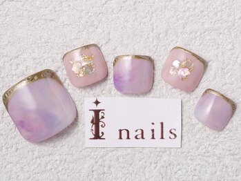 アイネイルズ 梅田店(I nails)/フットマーブルニュアンス