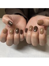 ミントリーフ バイ リート(Mint leaf by Reat)/バイカラーブラウン×ラメ