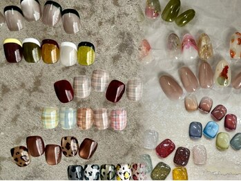 ジョジョ 神戸店(JOJO)の写真/絶妙な透け感＆ニュアンス感たっぷり★インクネイルは1本～OK！定額サンプルデザイン¥5980～も多数あり◎