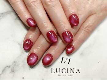 ネイルスタジオ ルキナ(LUCINA)/c-463 赤マグネットワンカラー