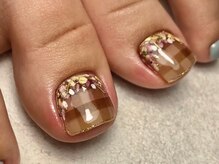 オーラリー ネイル アート メゾン(ORRERY nail art maison)/フット / ギンガムフラワー