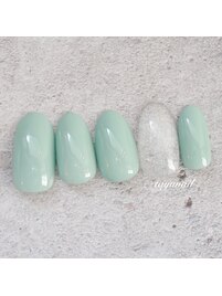 グリーン春ネイル