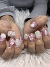 ピンクカラーの推しネイル♪