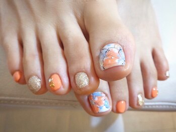 アミュリー ネイル アトリエ(Amury nail atelier)/フット ニュアンス フラワー