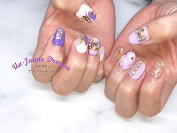 アン ジョーヌドラゴ/【自爪ネイル】パープルネイル
