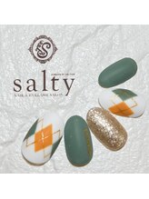 ネイルアンドアイラッシュサロン ソルティ 寺田町(salty)/アーガイル柄