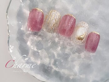 マグネット×ミラーネイル