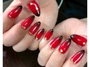 グラデーション/赤ネイル