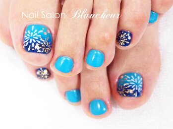 ネイルサロン ブランシュール(Nail Salon Blancheur)/【夜空の花火ネイル】 フット