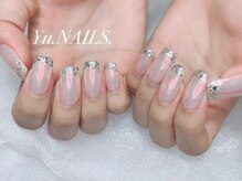 ユーネイルズ 恵比寿(Yu.NAILS.)/オーロラガラスフレンチネイル