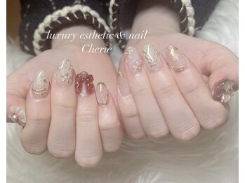 シェリエ(Cherie)/フラワー/ミラーネイル