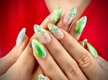 ヌル ネイル 堀江(NURU NAIL HORIE)/パイソン＆キラキラニュアンス