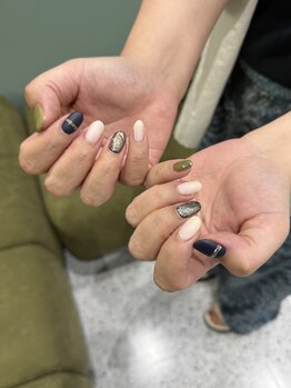 モツヲネイル(motsu.O! NAIL)/マット×クールリングデザイン