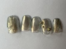 アイネイルズ 梅田店(I nails)/波ミラーゴールドニュアンス