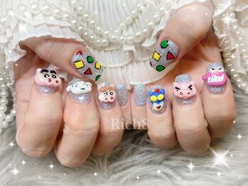 ネイルアンドまつげエクステ リッチエイト 原宿店(Rich8)/クレヨンしんちゃんネイル