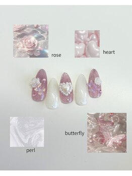 ピンクと白で可愛らしく