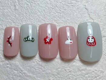 ネイルビート(NAIL BEAT)/お正月イラストネイル