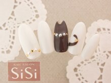 シシ(SiSi)/モノトーン猫ネイル＆パール★