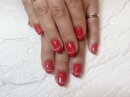 フレンチ風ラインネイル