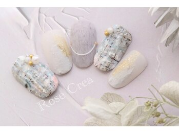 ローズクレア(Rose Crea)/手描きのツイードネイル