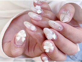 韓国ネイル・バラ・リボン