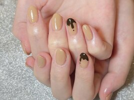 ワンカラー+1本アート