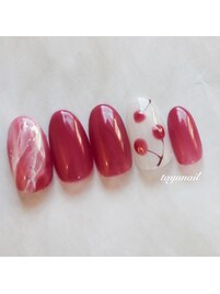 ニュアンスさくらんぼネイル