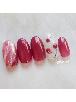 たゆ ネイル(たゆnail)/ニュアンスさくらんぼネイル