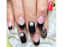 blackフレンチネイル/ハンドケア