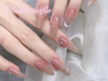 ヌード ネイルスタジオ 船橋店(Nude Nailstudio)/うるうるワンカラーマグフレンチ