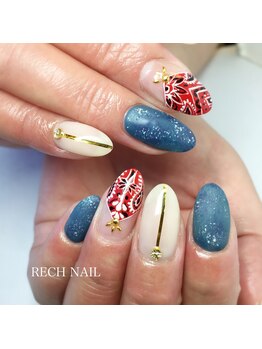 レッシュネイル サロンアンドスクール(RECH NAIL salon&school)/人気のバンダナ×デニム!