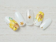 ア ネイル(A nail)/サマーひまわり【つけ放題】