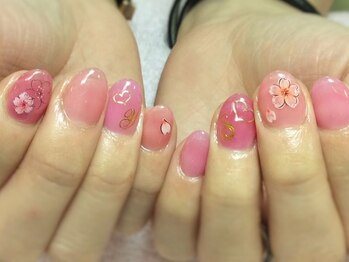 ネイルネイル 南森町店(nailnail)/色々ピンクのシースルー♪