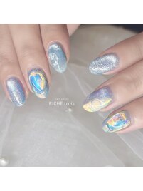 夏におすすめ！涼しげ氷ネイル