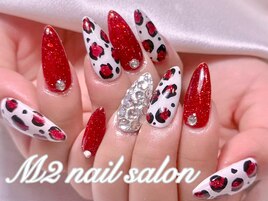 レッドヒョウ柄ネイル