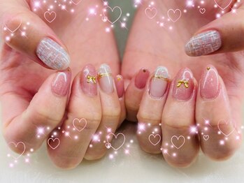 ミアローザ(Mia Rosa)/ピンクツイードネイル