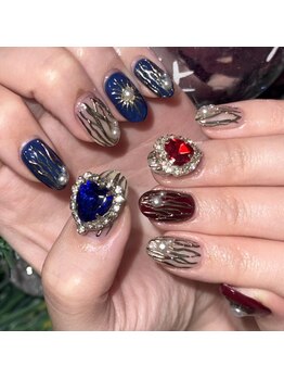 モレリア 心斎橋店(morelia)の写真/個性派/こだわり派に◎指先の輝きが人と差がつく★わがままを形に♪【プレミアムデザインコース¥9500】