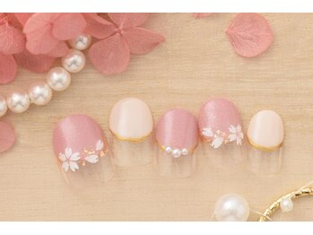 ネイルサロンprish銀座4丁目店【マグネット&フットネイル定額サロン】/6000円 バルーンフレンチ 春